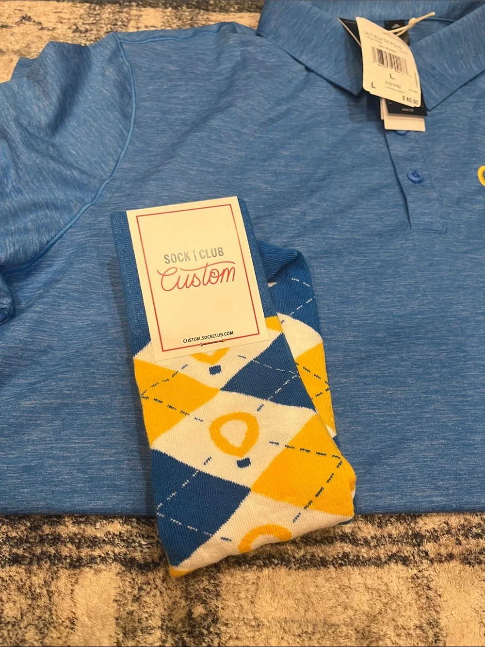 adidas Blue Heather Polo with Children’s miracle network logo